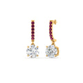 Thumbnail 56 - 1 Carat Solitaire Diamond Drop Earrings