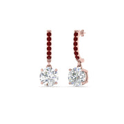 1 Carat Solitaire Halo Diamond Drop Earrings