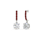 Load image into Gallery viewer, 1 Carat Solitaire Halo Diamond Drop Earrings
