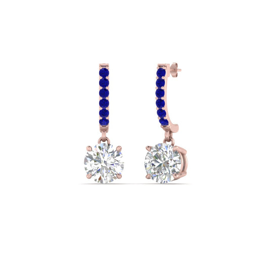 1 Carat Solitaire Diamond Drop Earrings