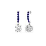 Load image into Gallery viewer, 1 Carat Solitaire Halo Diamond Drop Earrings
