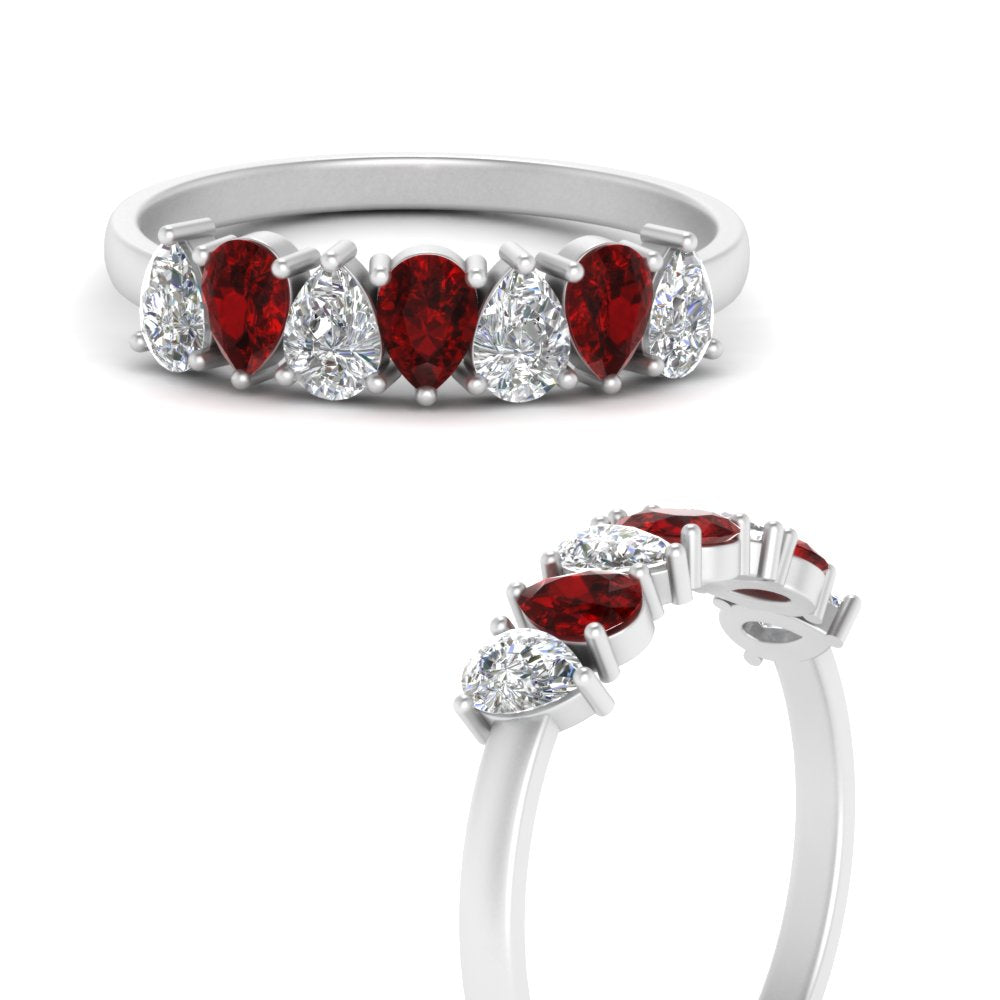 1 Carat Teardrop Wedding Band Diamond