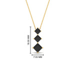 Load image into Gallery viewer, 1-carat-three-stone-princess-cut-black-diamond-pendant-in-FDPD854GBLACKANGLE1-1.00CT-NL-YG

