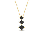Load image into Gallery viewer, 1-carat-three-stone-princess-cut-black-diamond-pendant-in-FDPD854GBLACKANGLE1-1.00CT-NL-YG
