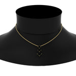 Load image into Gallery viewer, 1-carat-three-stone-princess-cut-black-diamond-pendant-in-FDPD854GBLACKANGLE1-1.00CT-NL-YG
