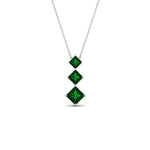 Load image into Gallery viewer, 1-carat-three-stone-princess-cut-emerald-pendant-in-FDPD854GEMGRANGLE1-1.00CT-NL-WG
