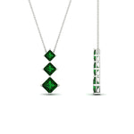 Load image into Gallery viewer, 1-carat-three-stone-princess-cut-emerald-pendant-in-FDPD854GEMGRANGLE1-1.00CT-NL-WG
