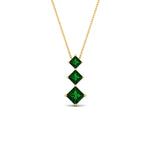 Load image into Gallery viewer, 1-carat-three-stone-princess-cut-emerald-pendant-in-FDPD854GEMGRANGLE1-1.00CT-NL-YG
