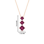 Load image into Gallery viewer, 1-carat-three-stone-princess-cut-pink-sapphire-pendant-in-FDPD854GSADRPIANGLE1-1.00CT-NL-RG
