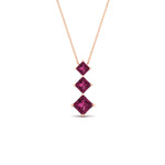Load image into Gallery viewer, 1-carat-three-stone-princess-cut-pink-sapphire-pendant-in-FDPD854GSADRPIANGLE1-1.00CT-NL-RG

