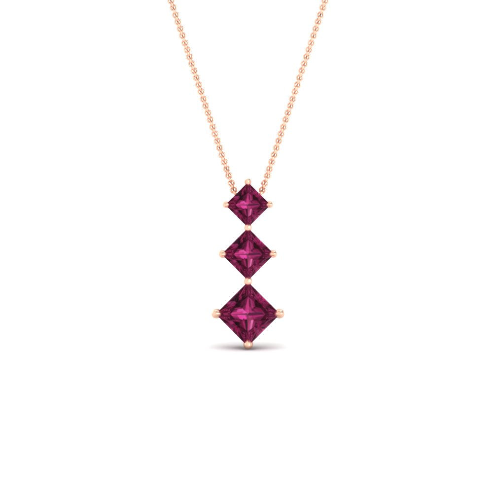 1-carat-three-stone-princess-cut-pink-sapphire-pendant-in-FDPD854GSADRPIANGLE1-1.00CT-NL-RG