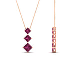 Load image into Gallery viewer, 1-carat-three-stone-princess-cut-pink-sapphire-pendant-in-FDPD854GSADRPIANGLE1-1.00CT-NL-RG
