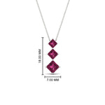Load image into Gallery viewer, 1-carat-three-stone-princess-cut-pink-sapphire-pendant-in-FDPD854GSADRPIANGLE1-1.00CT-NL-WG
