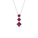 Load image into Gallery viewer, 1-carat-three-stone-princess-cut-pink-sapphire-pendant-in-FDPD854GSADRPIANGLE1-1.00CT-NL-WG

