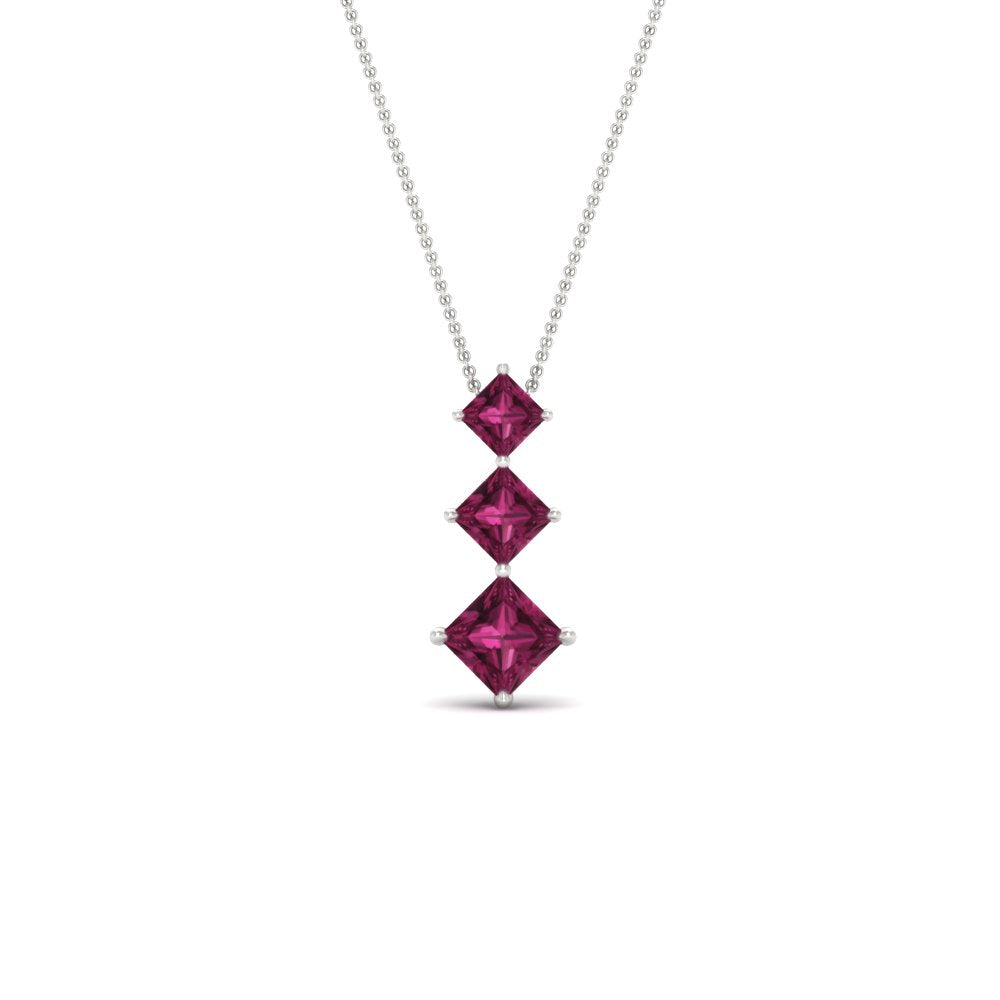 1-carat-three-stone-princess-cut-pink-sapphire-pendant-in-FDPD854GSADRPIANGLE1-1.00CT-NL-WG