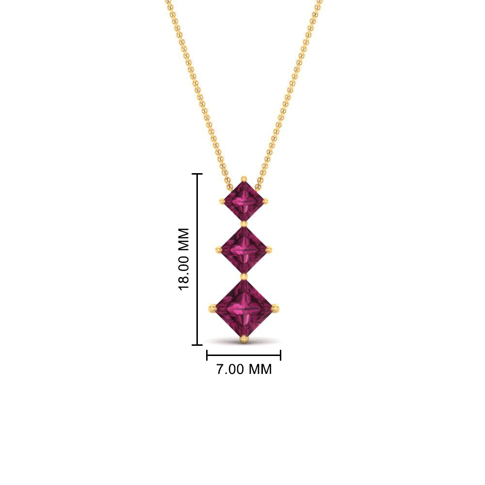 1-carat-three-stone-princess-cut-pink-sapphire-pendant-in-FDPD854GSADRPIANGLE1-1.00CT-NL-YG