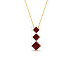 Load image into Gallery viewer, 1-carat-three-stone-princess-cut-ruby-pendant-in-FDPD854GRUDRANGLE1-1.00CT-NL-YG
