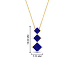 Load image into Gallery viewer, 1-carat-three-stone-princess-cut-sapphire-pendant-in-FDPD854GSABLANGLE1-1.00CT-NL-YG
