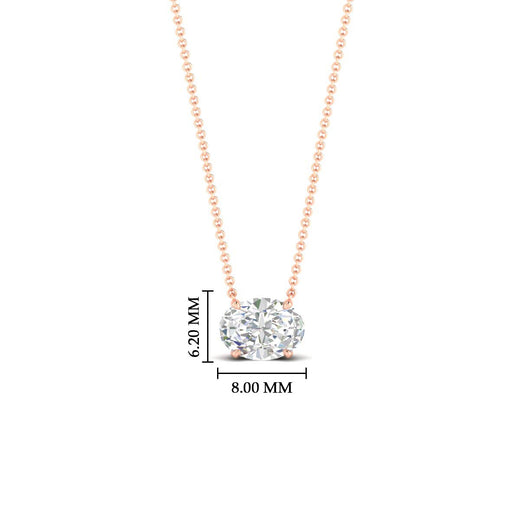 East West Oval Solitaire Pendant