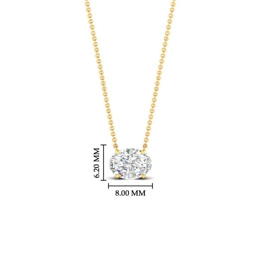 East West Oval Solitaire Pendant
