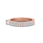 Load image into Gallery viewer, 1-ct-pavé-set-double-diamond-wedding-ring-in-rose-gold-FD11378B-1.00CT-NL-RG-HW