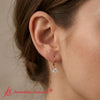 Load image into Gallery viewer, 1-ct-princess-cut-diamond-leverback-dangle-earrings-in-rose-gold-fdear11236pr-model