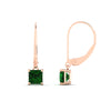Load image into Gallery viewer, 1-ct-princess-cut-emerald-leverback-dangle-earrings-in-rose-gold-fdear11236prgemgrangle4-1.00ct-nl-rg.jpg?v=1765510586