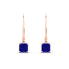 Load image into Gallery viewer, 1-ct-princess-cut-sapphire-leverback-dangle-earrings-in-rose-gold-fdear11236prgsablangle2-1.00ct-nl-rg.jpg?v=1765510586