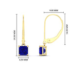 Load image into Gallery viewer, 1-ct-princess-cut-sapphire-leverback-dangle-earrings-in-yellow-gold-fdear11236prgsablangle4-1.00ct-nl-yg-hw.jpg?v=1765510587
