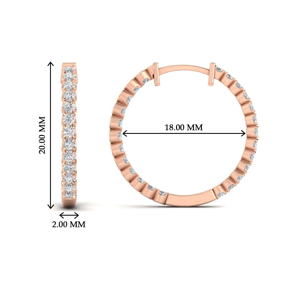 U Prong Diamond Hoop Earring