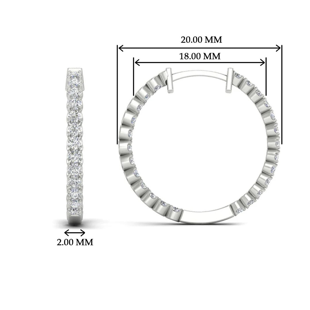 U Prong Diamond Hoop Earring