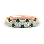 Load image into Gallery viewer, 1-ct-vintage-emerald-wedding-bands-for-women-in-rose-gold-fdw2308gemgrsleep-1.00ct-nl-rg
