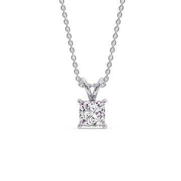 Princess Cut Solitaire Necklace