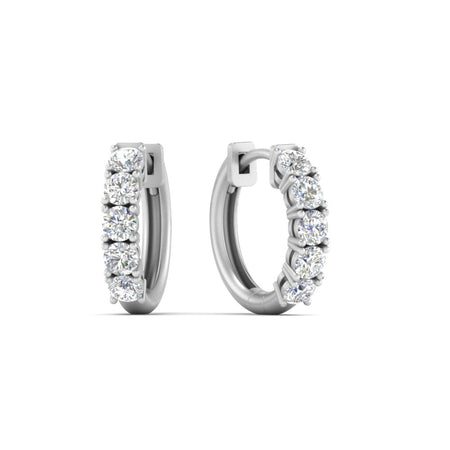1 Carat Sparkle Five Stone Hoop Earrings