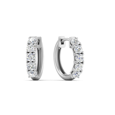 1 Carat Sparkle Five Stone Hoop Earrings