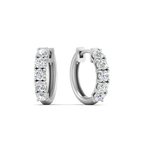1 Carat Sparkle Five Stone Hoop Earrings