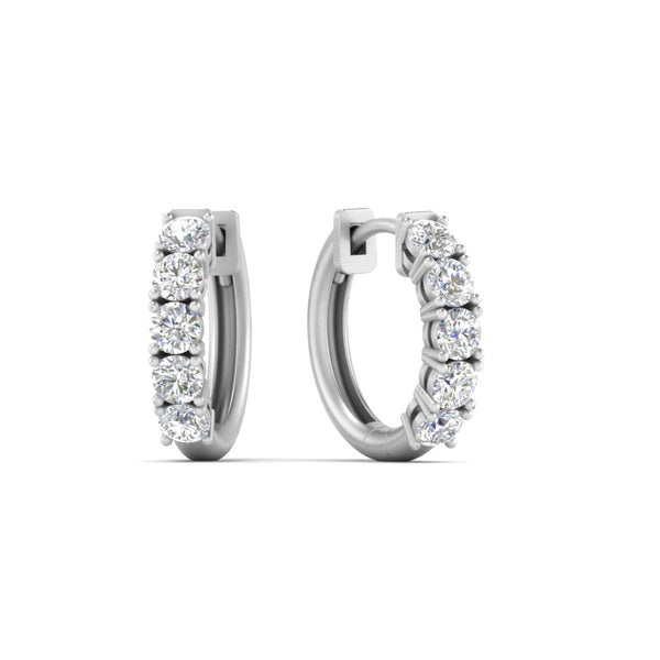 1 Carat Sparkle Five Stone Hoop Earrings