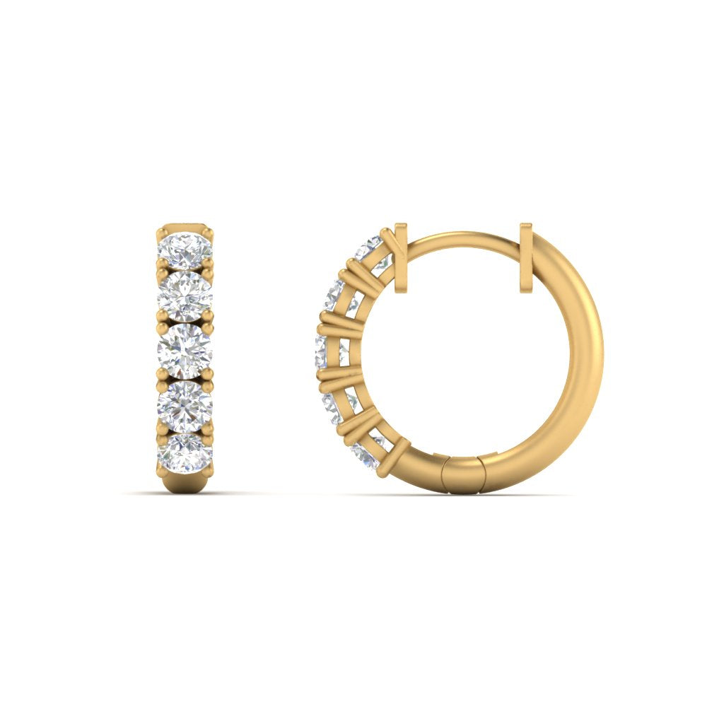 1-Ct-Lab-Diamond-Small-Hoop-Earring-In-14K-Yellow-Gold-FDEAR10773