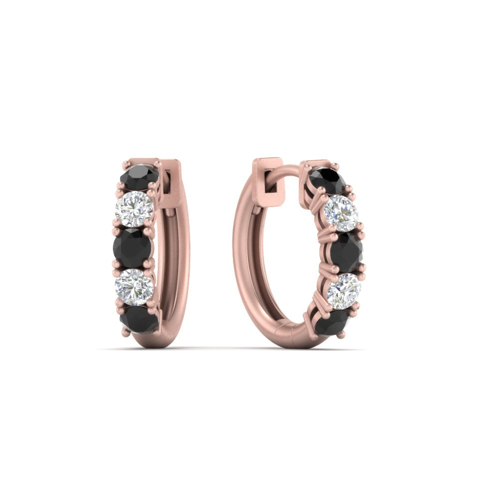 1-ct.-diamond-small-hoop-earring-with-black-diamond-in-rose-gold-FD-EAR10773GBLACK-NL-RG