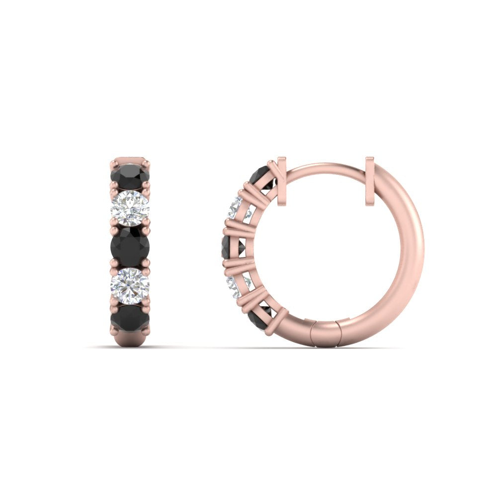 1-ct.-diamond-small-hoop-earring-with-black-diamond-in-rose-gold-FD-EAR10773GBLACK-NL-RG