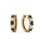 Load image into Gallery viewer, 1-ct.-diamond-small-hoop-earring-with-black-diamond-in-yellow-gold-FD-EAR10773GBLACK-NL-YG
