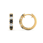 Load image into Gallery viewer, 1-ct.-diamond-small-hoop-earring-with-black-diamond-in-yellow-gold-FD-EAR10773GBLACK-NL-YG
