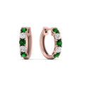 Thumbnail 31 - 1-ct.-diamond-small-hoop-earring-with-emerald-in-rose-gold-FD-EAR10773GEMGR-NL-RG
