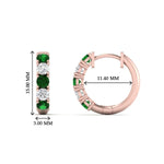 Load image into Gallery viewer, 1-ct.-diamond-small-hoop-earring-with-emerald-in-rose-gold-FDEAR10773GEMGRANGLE1-NL-RG_7ef38195-41e9-490c-955b-02586bdc220e
