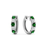Load image into Gallery viewer, 1-ct.-diamond-small-hoop-earring-with-emerald-in-white-gold-FD-EAR10773GEMGR-NL-WG