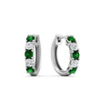 Thumbnail 55 - 1-ct.-diamond-small-hoop-earring-with-emerald-in-white-gold-FD-EAR10773GEMGR-NL-WG