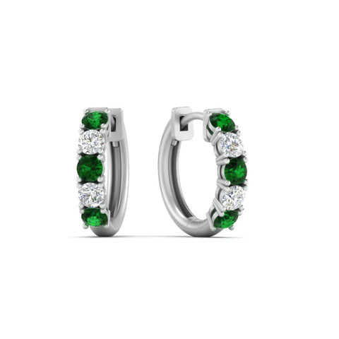 1-ct.-diamond-small-hoop-earring-with-emerald-in-white-gold-FD-EAR10773GEMGR-NL-WG