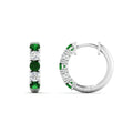 Thumbnail 56 - 1-ct.-diamond-small-hoop-earring-with-emerald-in-white-gold-FD-EAR10773GEMGR-NL-WG