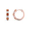 Load image into Gallery viewer, 1-ct.-diamond-small-hoop-earring-with-orange-sapphire-in-rose-gold-FD-EAR10773GSAOR-NL-RG