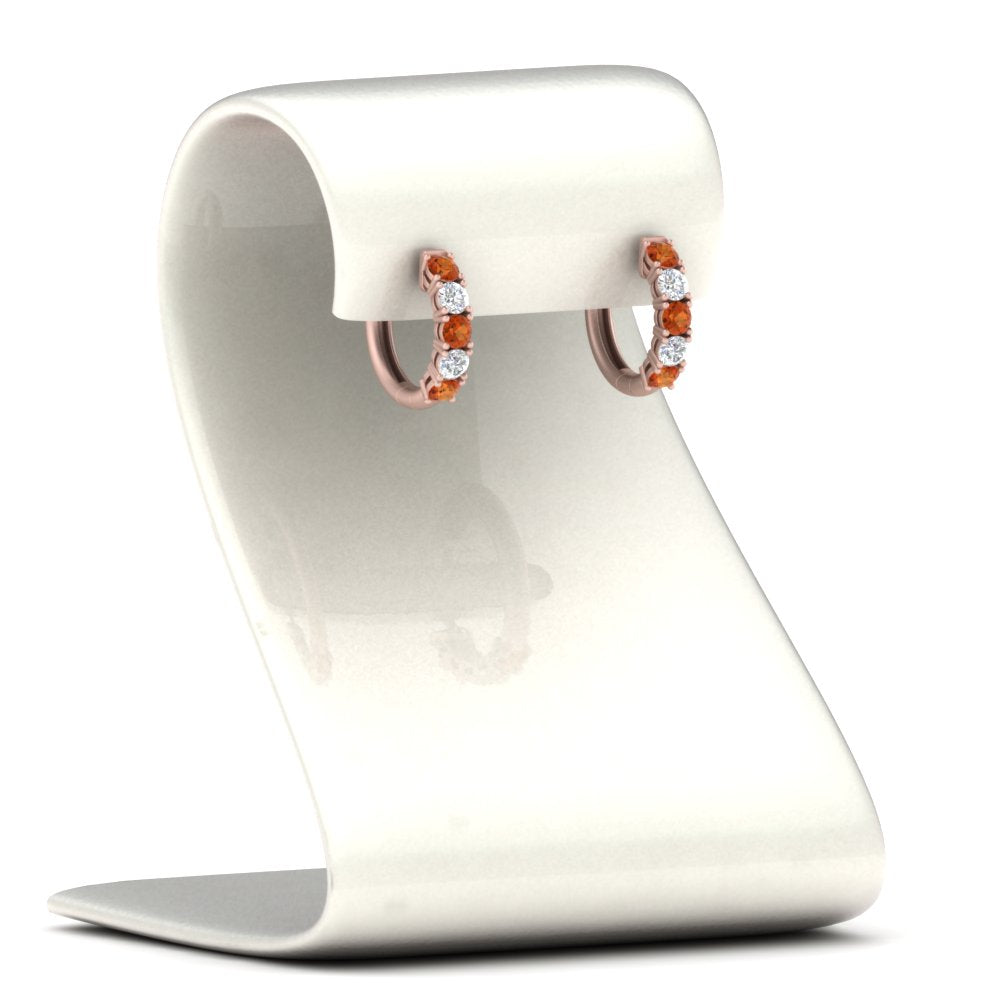 1-ct.-diamond-small-hoop-earring-with-orange-sapphire-in-rose-gold-FD-EAR10773GSAOR-NL-RG